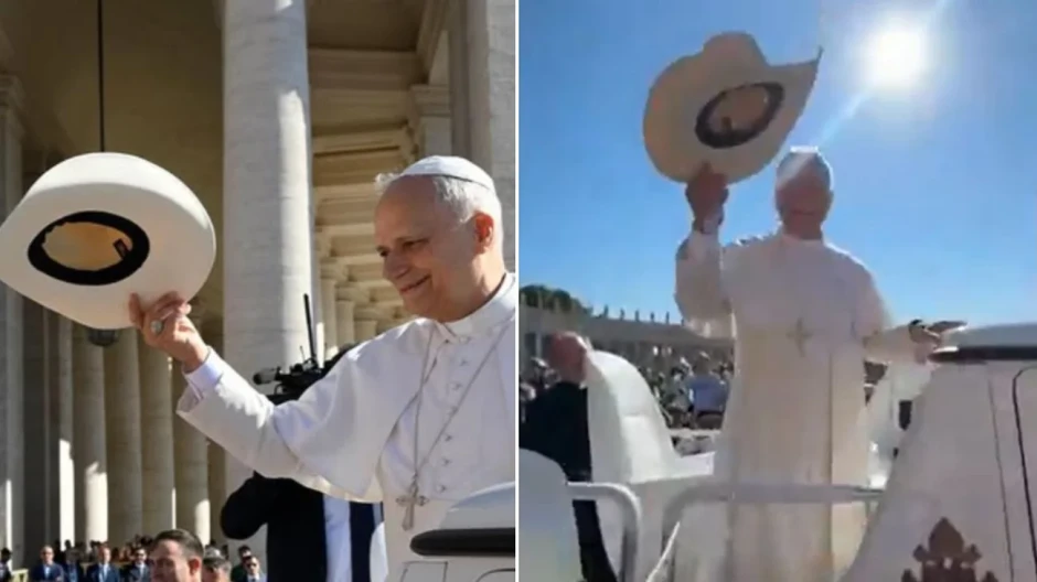 “¡Ya eres mexicano!”: jóvenes tamaulipecos entregan sombreros norteños al Papa León XIV en Roma