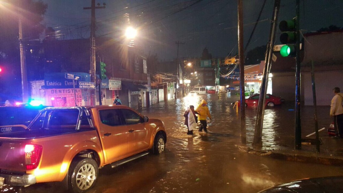 Lluvias afectan el sur de la Ciudad de México