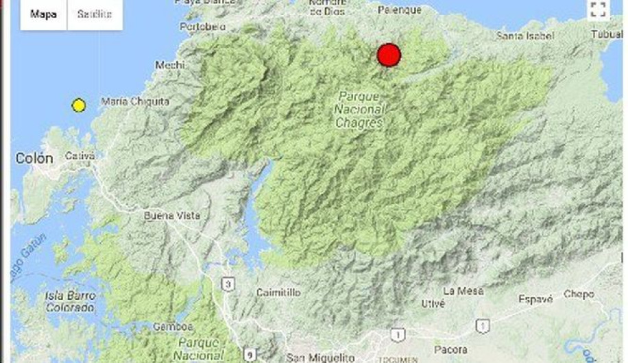 Registran en Panamá sismo de 5.4
