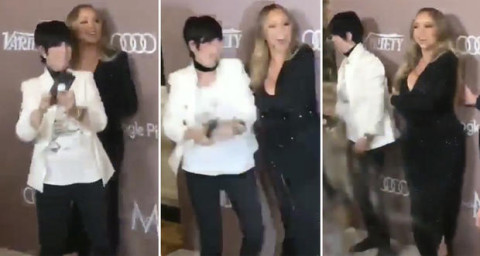 Mariah Carey empuja a reconocida compositora en plena alfombra roja
