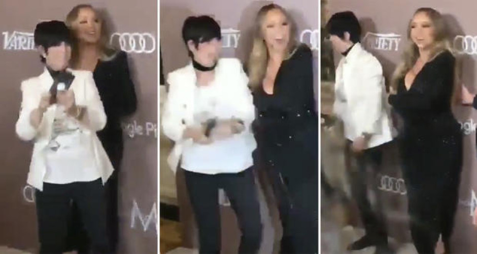 Mariah Carey empuja a reconocida compositora en plena alfombra roja