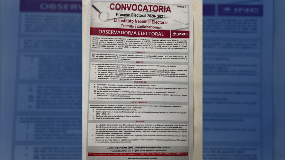 Observadores electorales serán capacitados de forma virtual