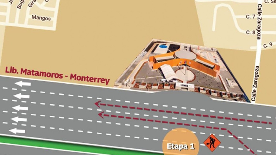 Anuncian autoridades municipale, cierre parcial de vialidad en libramiento Monterrey-Matamoros 