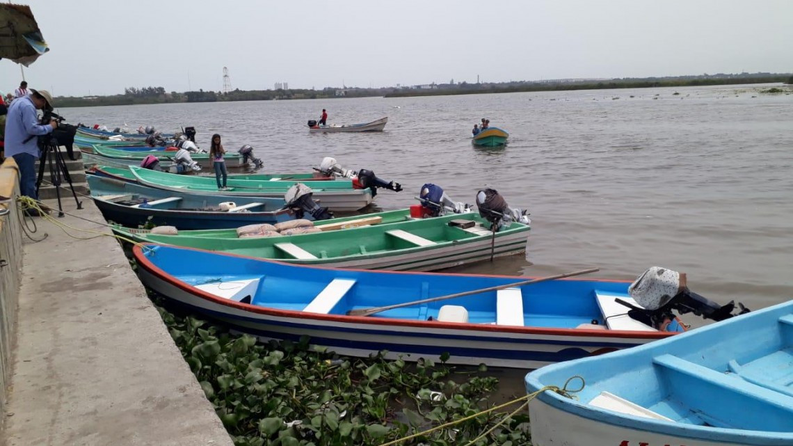 Realizan dragado emergente en laguna de Champayán por bajos niveles