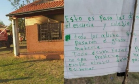 Queman escuela en Paraguay por reprobar a grupo de estudiantes