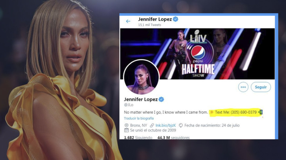 J.Lo revela su número de celular en Twitter