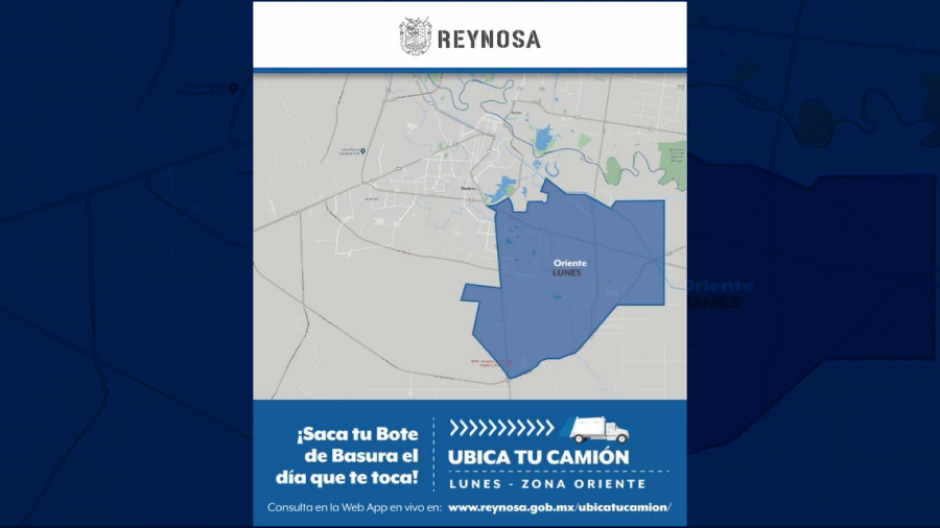 Lunes de recolección de basura para el Sector Oriente