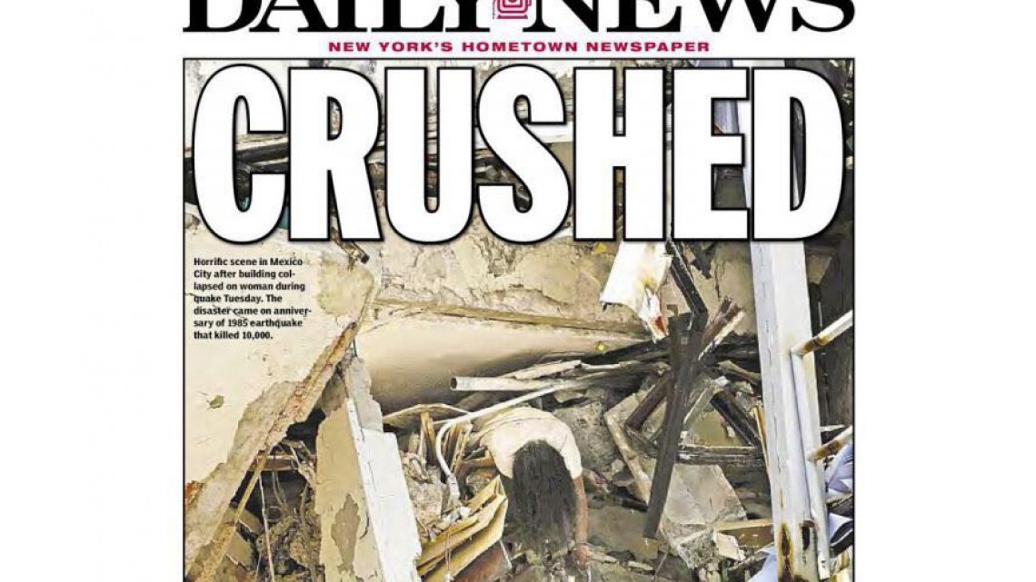 Sismo de México en portadas internacionales