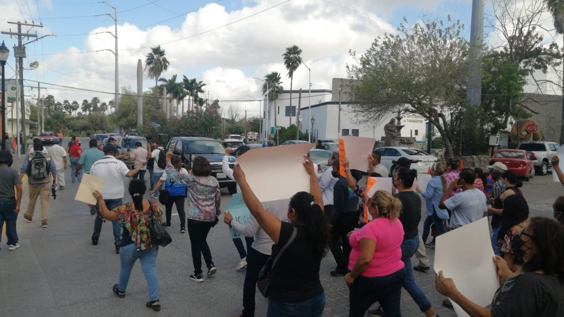 Protestan frente a la JAD de Matamoros