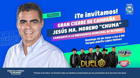 Chuma invita a cierre de campaña