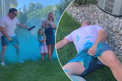 Revelación de sexo sale mal y el papá resulta fuertemente lesionado