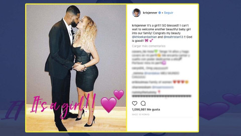 Revelan el sexo del bebé de Khloé Kardashian