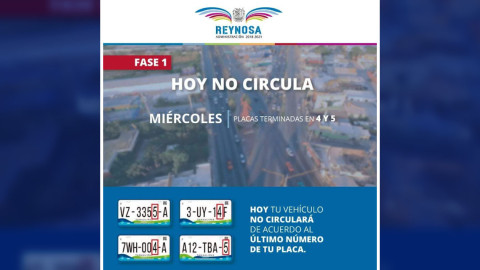 Miércoles 5 con restricción de circulación para autos con placas 4 y 5