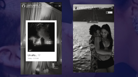 Ángela Aguilar y Christian Nodal celebran su primer aniversario con románticas imágenes nocturnas