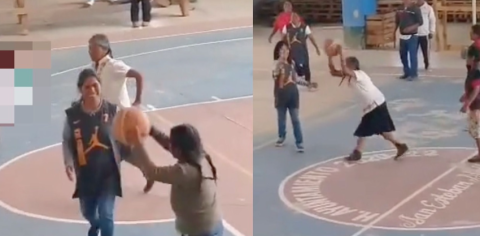 Abuelita oaxaqueña se hace viral por increíble forma de jugar básquetbol