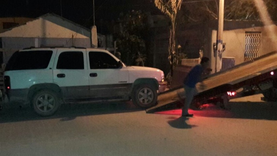 BOM asegura camioneta robada, un arma larga y cargadores