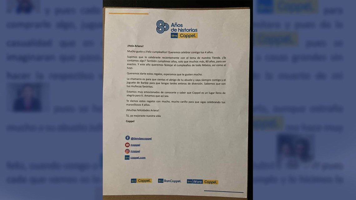 Niña de Ciudad Juárez pide fiesta con temática de Coppel