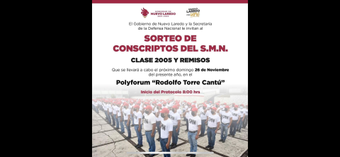 Todo listo para sorteo del Servicio Militar Nacional en Nuevo Laredo