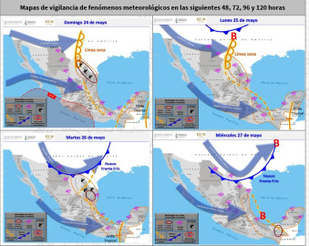 Aviso de pronóstico de lluvia para el domingo 24 de mayo