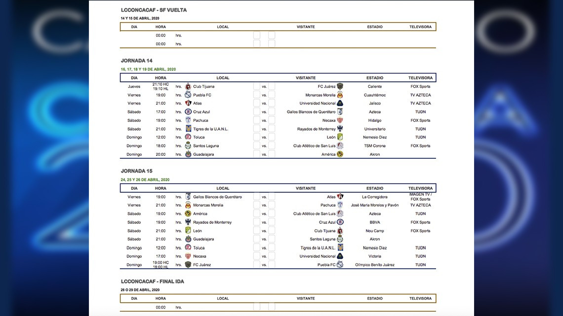 Conoce el calendario completo para el Torneo Clausura 2020 de Liga Mx