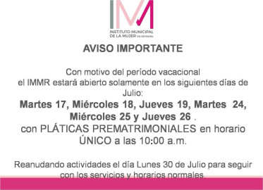 Ofrece IMMR Pláticas Prematrimoniales en período vacacional