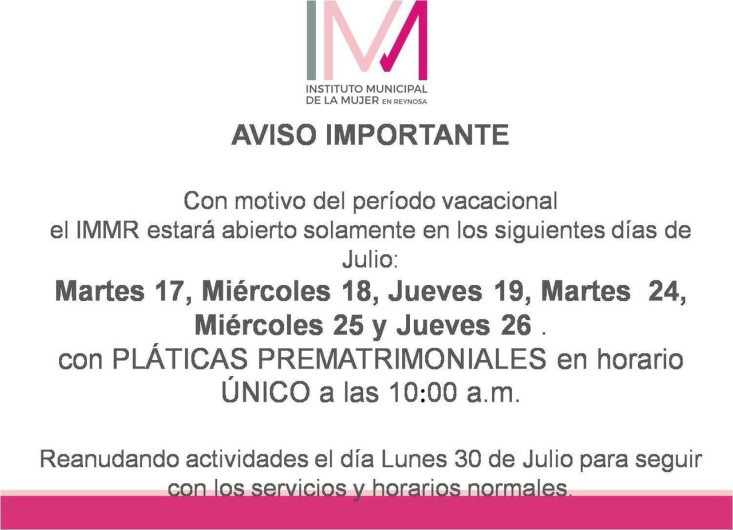 Ofrece IMMR Pláticas Prematrimoniales en período vacacional