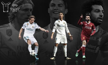 Ronaldo, Modric y Salah, los tres nominados a Jugador del Año por UEFA