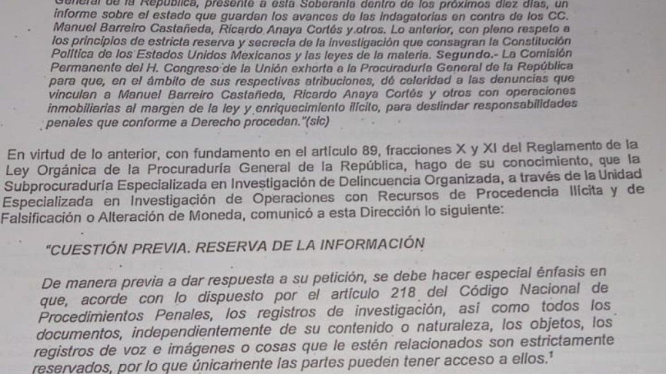 PGR aseguró 398 cuentas bancarias por investigación a Anaya y Barreiro