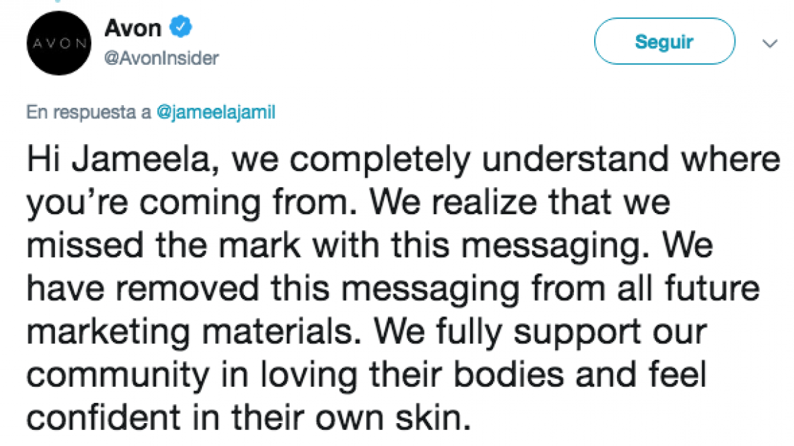 Avón retira campaña que avergüenza a mujeres con celulitis y pide perdón