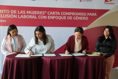 Firman carta compromiso municipio de Nuevo Laredo y Estado para impulsar a mujeres en sector laboral