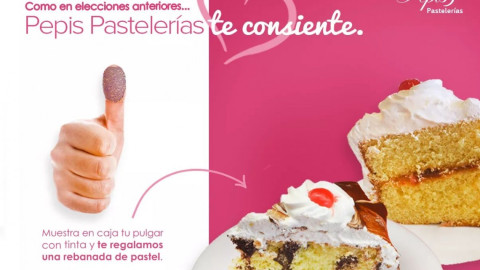 Pastelería regala pastel a quien  emita su voto