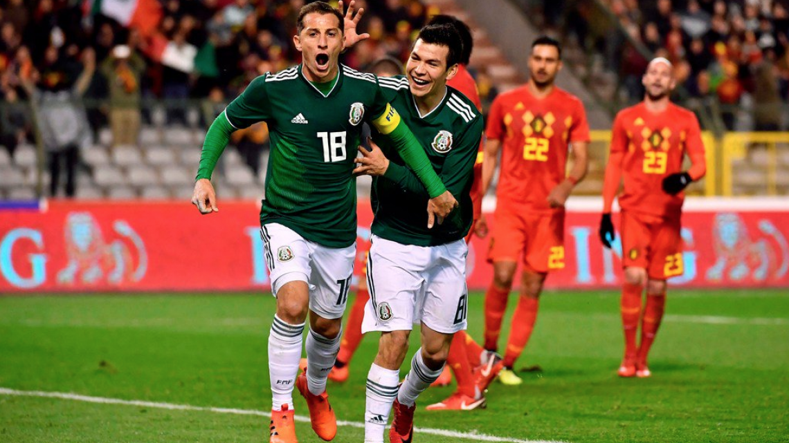 Con doblete de Chucky Lozano, México empata con Bélgica
