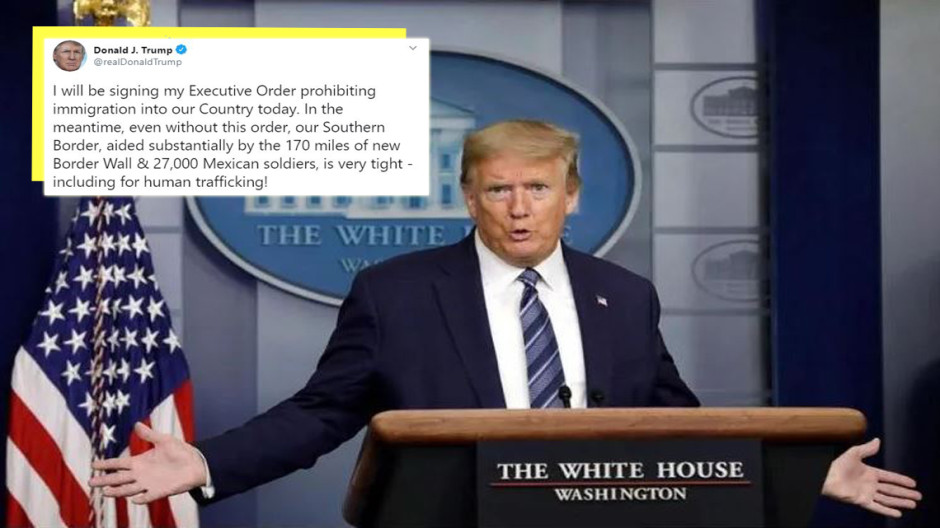 Anuncia Trump que hoy firmará orden ejecutiva para prohibir la migración a EU