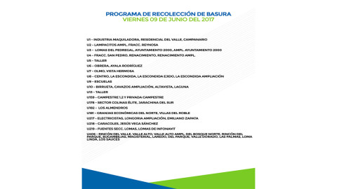 Programa de recolección de basura