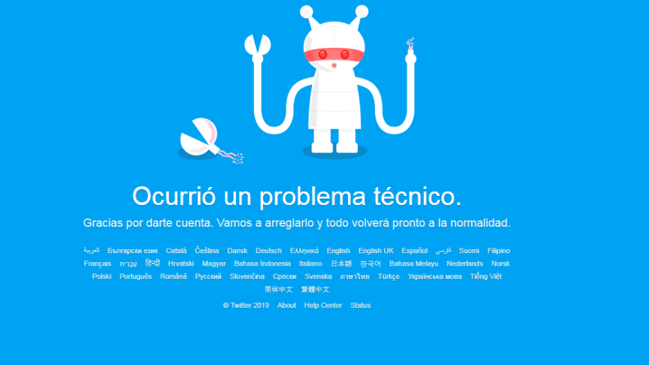 Reportan la caída de Twitter