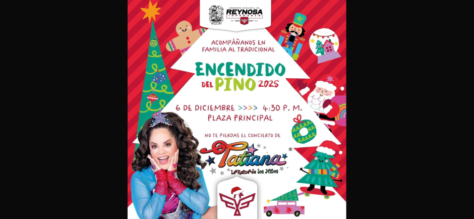 Invita Alcalde Carlos Peña Ortiz al tradicional Encendido del Pino 2025, Reynosa