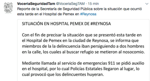 No se registraron heridos en Hospital de Pemex 