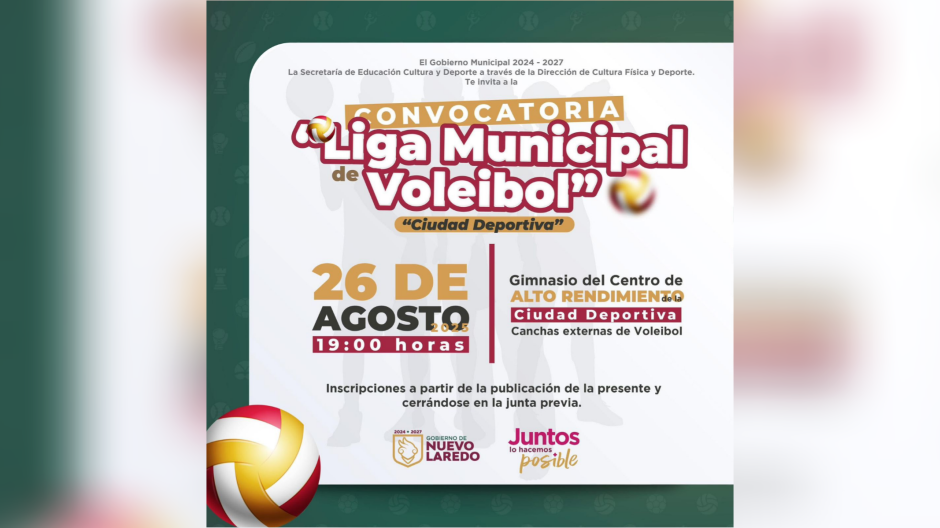 Invita Gobierno Municipal a participar en la liga municipal de voleibol “Ciudad Deportiva”