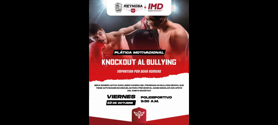 Presenta Gobierno de Carlos Peña Ortiz plática motivacional “Knockout al Bullying” 