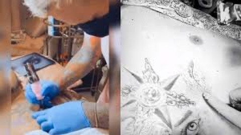 Christian Nodal se tatúa la cara de Belinda en el pecho