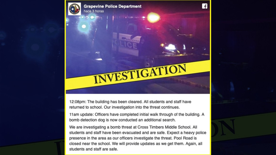 Bomba reportada en Texas, fue una falsa alarma