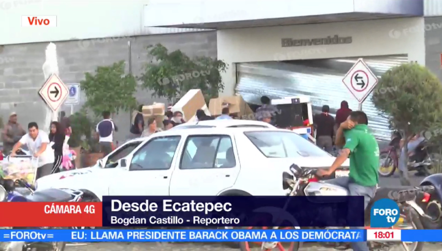 Continúan saqueos a tiendas departamentales en manifestación al alza de gasolina