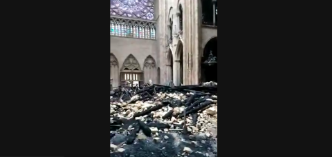 Impresionante video de Notre Dame tras incendio