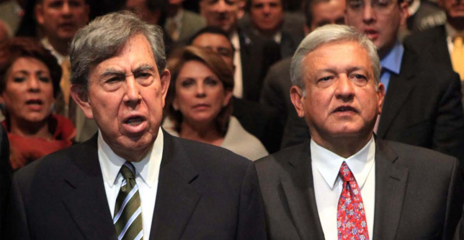 Llega Cuauhtémoc Cárdenas a casa de campaña de AMLO