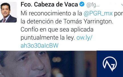 Reconoce Cabeza de Vaca a PGR por detención de Yarrington