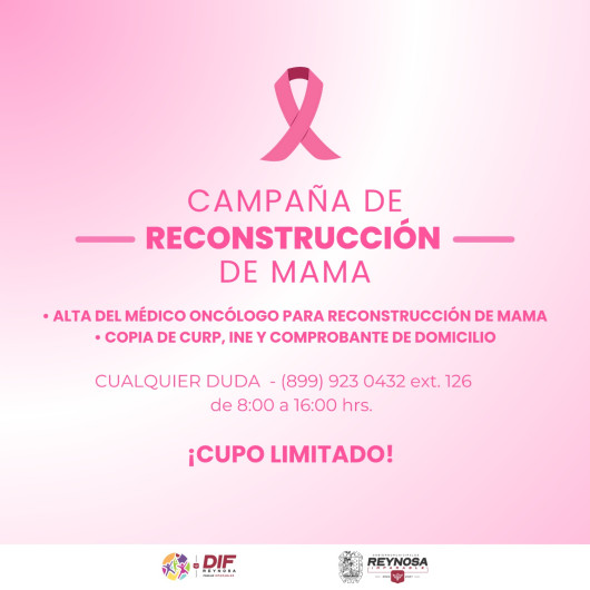 Realiza DIF Reynosa Campaña de Reconstrucción de Mama