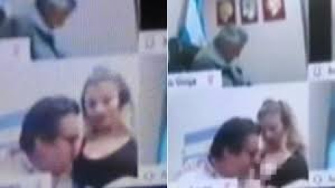 Suspenden a diputado argentino por manosear a su pareja en reunión virtual