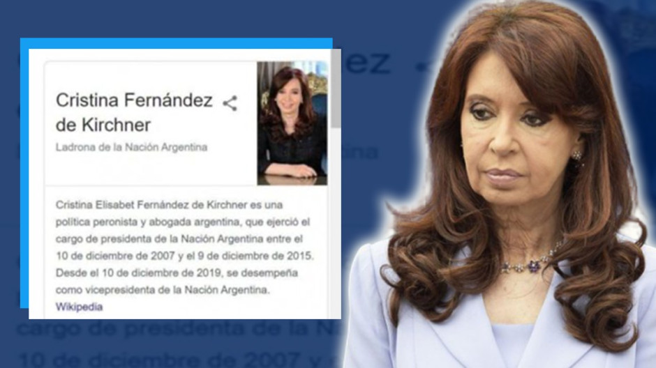 Cristina Fernández demanda a Google por señalarla como “Ladrona de la Nación”