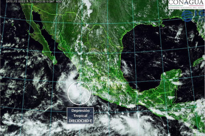 Se forma la depresión tropical 18-E en el Océano Pacífico