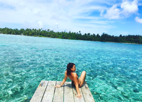 Danna Paola comparte fotos de sus vacaciones en Bora Bora